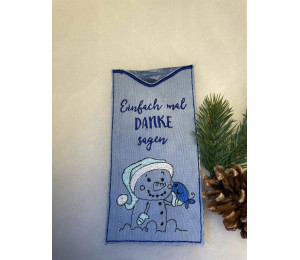 ITH Stickdatei - ITH Schokihülle Xmas Cutie Schneemann 3